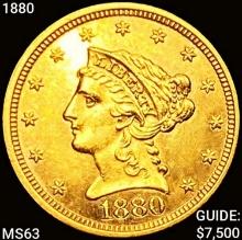 1880 $2.50 Gold Quarter Eagle CHOICE BU