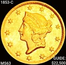 1853-C Rare Gold Dollar CHOICE BU