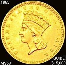 1865 Rare Gold Dollar CHOICE BU