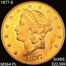 1877-S $20 Gold Double Eagle CHOICE BU PL