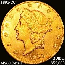 1893-CC $20 Gold Double Eagle CHOICE BU
