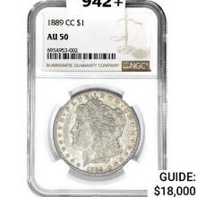 1889-CC Morgan Silver Dollar NGC AU50