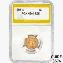 1908-S Indian Head Cent PGA MS61 RED