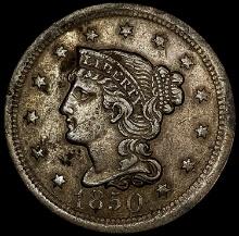 1850 Braided Hair Large Cent NEARLY UNCIRCULATED