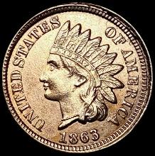 1863 RED Indian Head Cent CHOICE BU