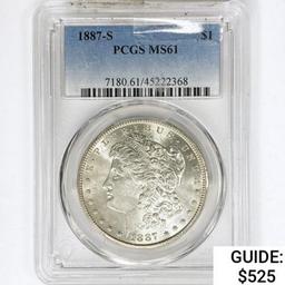 1887-S Morgan Silver Dollar PCGS MS61