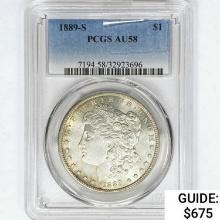 1889-S Morgan Silver Dollar PCGS AU58