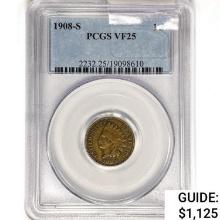 1908-S Indian Head Cent PCGS VF25
