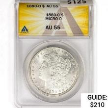 1880-O Morgan Silver Dollar ANACS AU55 Micro O