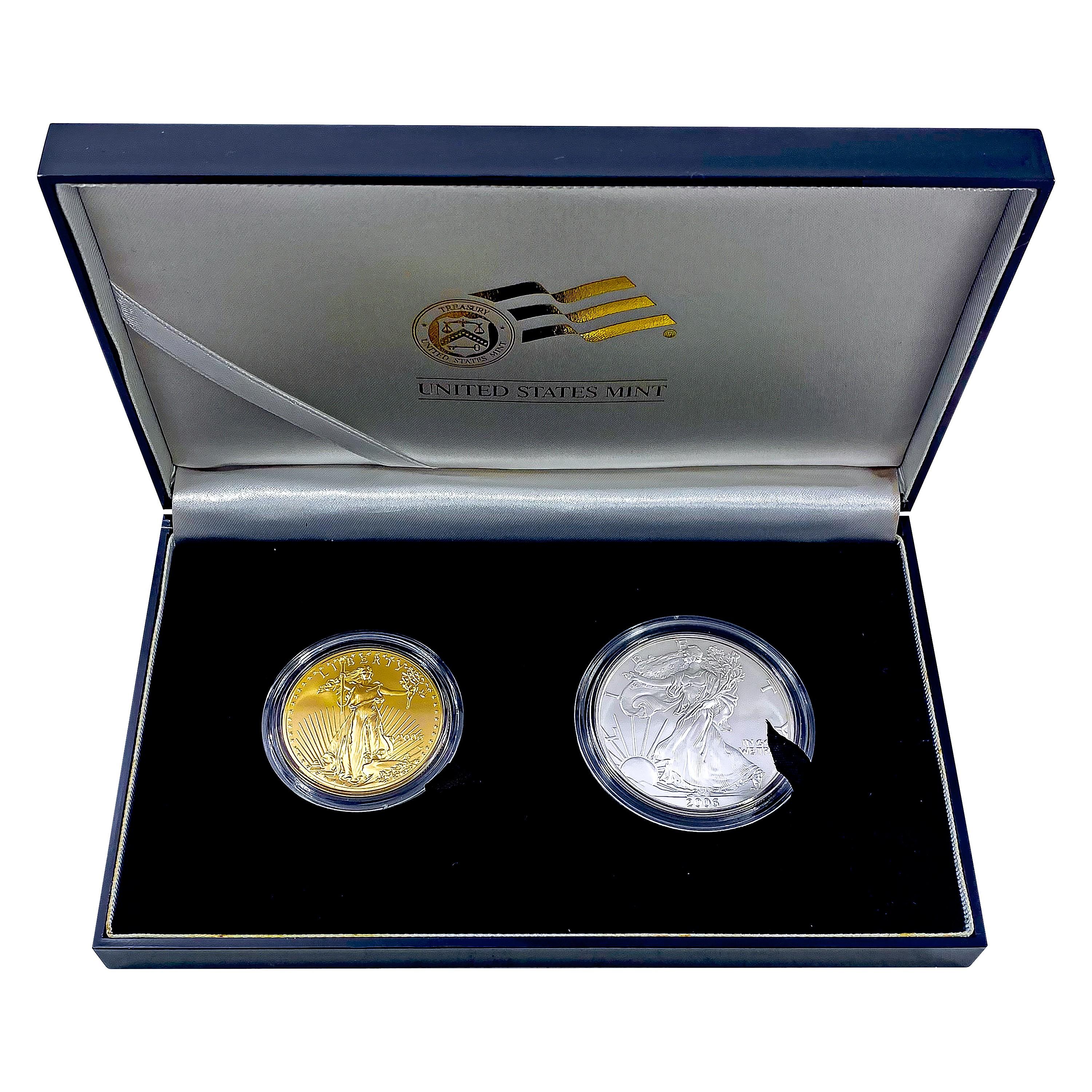 2006 American Eagle 20th Ann. Gold and Silv. Coin
