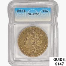 1884-S Morgan Silver Dollar ICG VF30