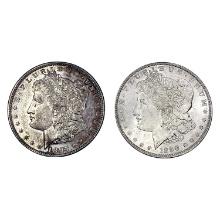 1890-O,1897-S Unc. Morgan Silver Dollars [2 Coins]