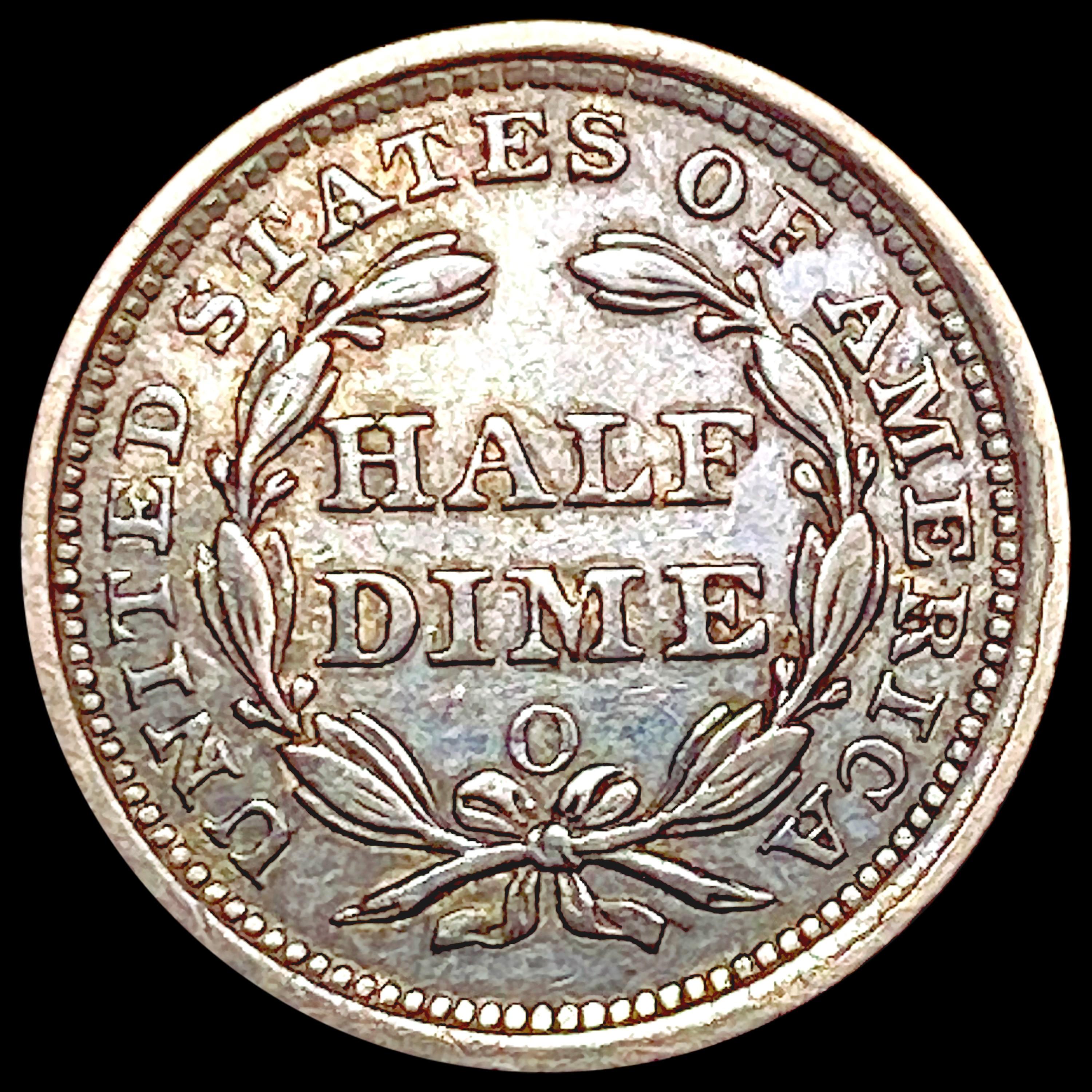 1857-O Seated Liberty Half Dime CHOICE AU