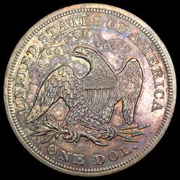 1871 Toned Seated Liberty Dollar CHOICE AU