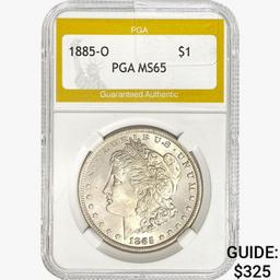 1885-O Morgan Silver Dollar PGA MS65