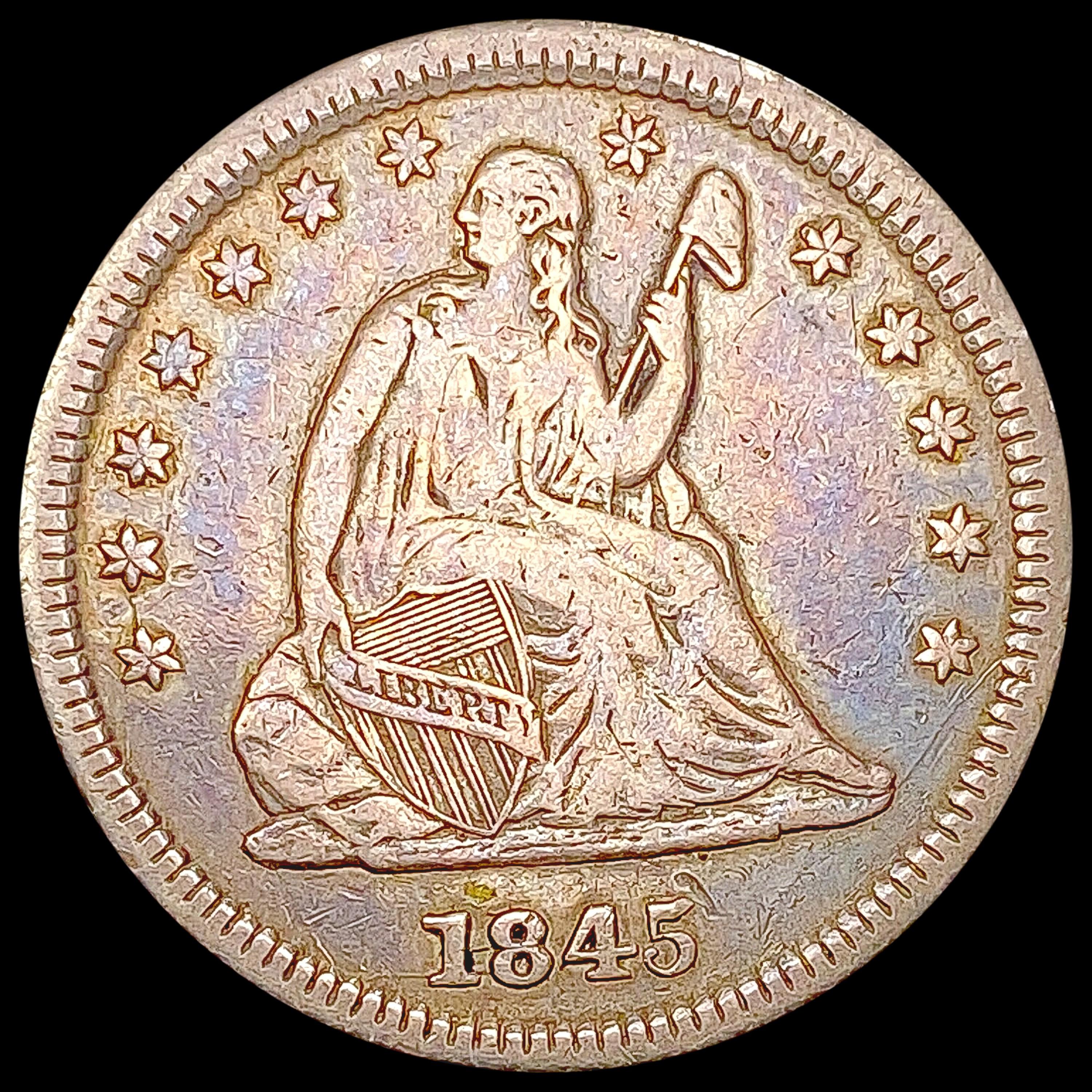 1845 Seated Liberty Quarter LIGHTLY CIRCULATED