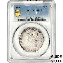 1833 Capped Bust Half Dollar PCGS MS62