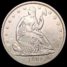 1861 Seated Liberty Half Dollar CHOICE AU