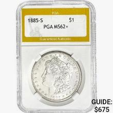 1885-S Morgan Silver Dollar PGA MS62+