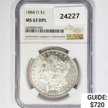 1884-O Morgan Silver Dollar NGC MS63 DPL