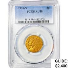 1910-S $5 Gold Half Eagle PCGS AU58