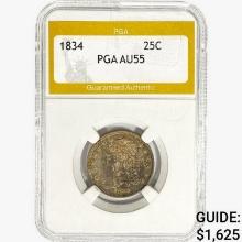 1834 Capped Bust Quarter PGA AU55