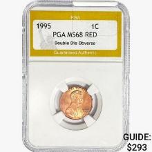 1995 Lincoln Memorial Cent PGA MS68 RED DBL Die OB