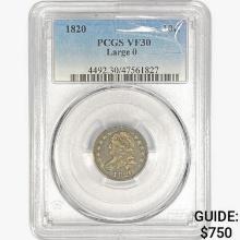 1820 Capped Bust Dime PCGS VF30 Large O