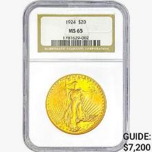 1924 $20 Gold Double Eagle NGC MS65