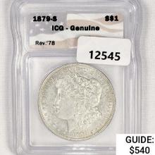 1879-S Rev 78 Morgan Silver Dollar ICG Genuine