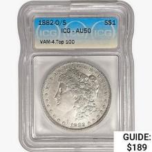 1882-O/S Morgan Silver Dollar ICG AU50 VAM-4