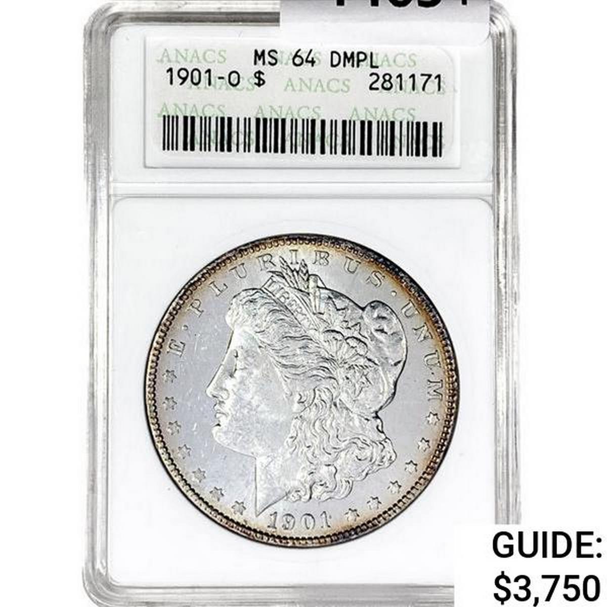 1901-O Morgan Silver Dollar ANACS MS64 DMPL