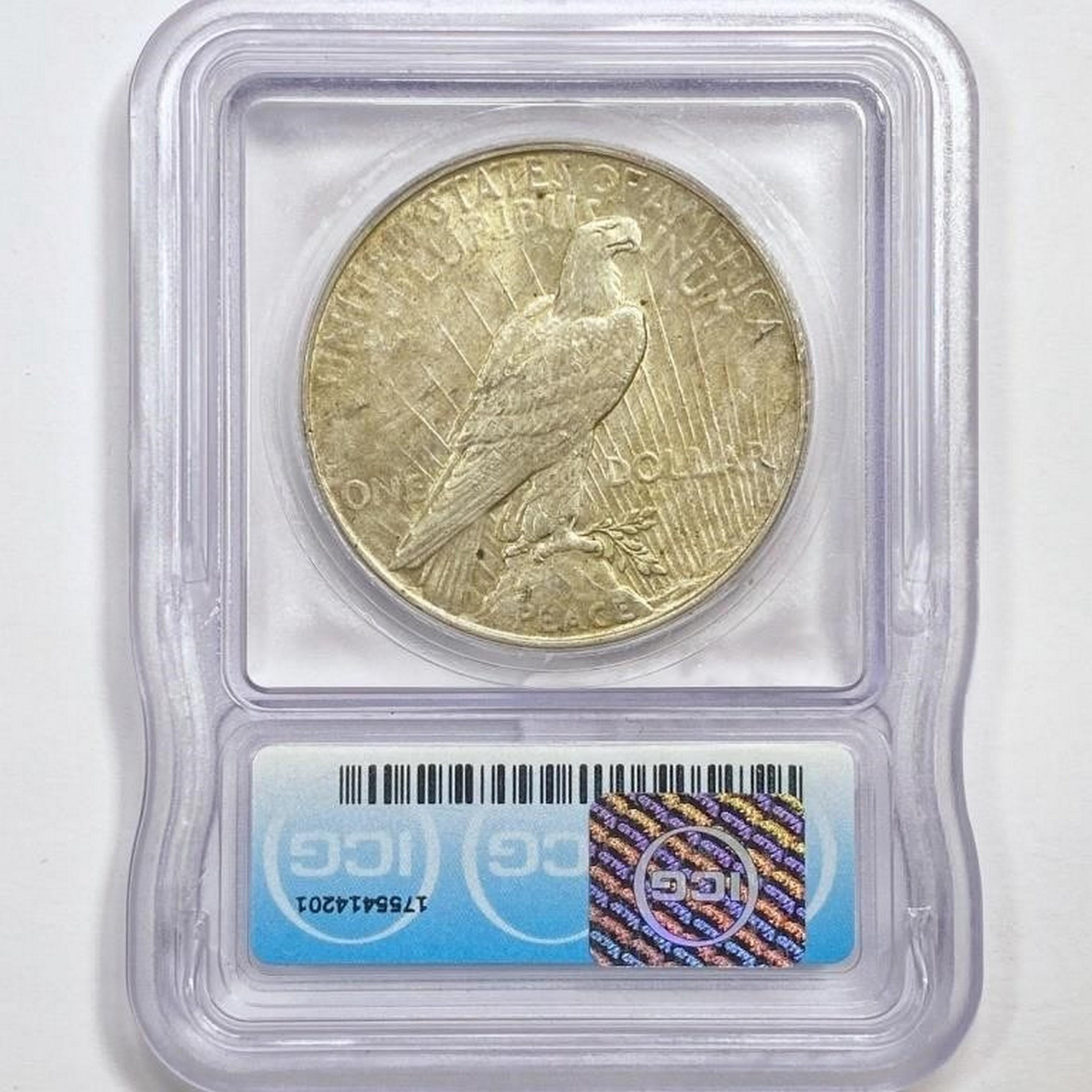 1935 Silver Peace Dollar ICG AU58