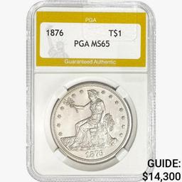1876 Silver Trade Dollar PGA MS65