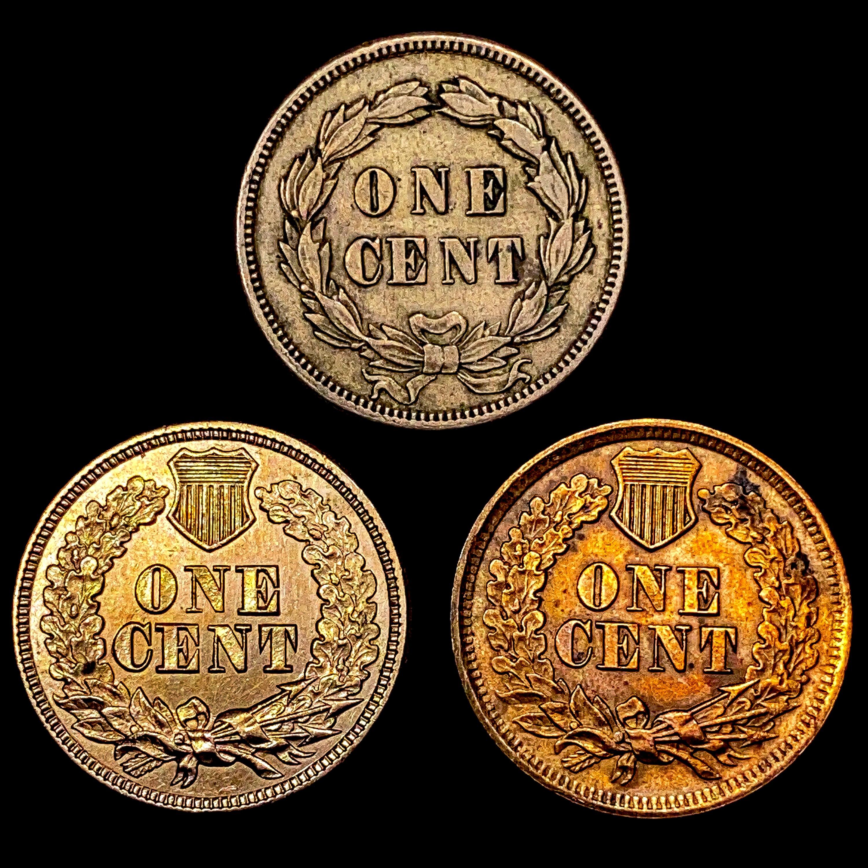 [3] Indian Head Cents [1859, 1863, 1865] UNCIRCULA