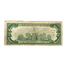 1929 $100 Bank of Cleveland OH Legal Tender Note