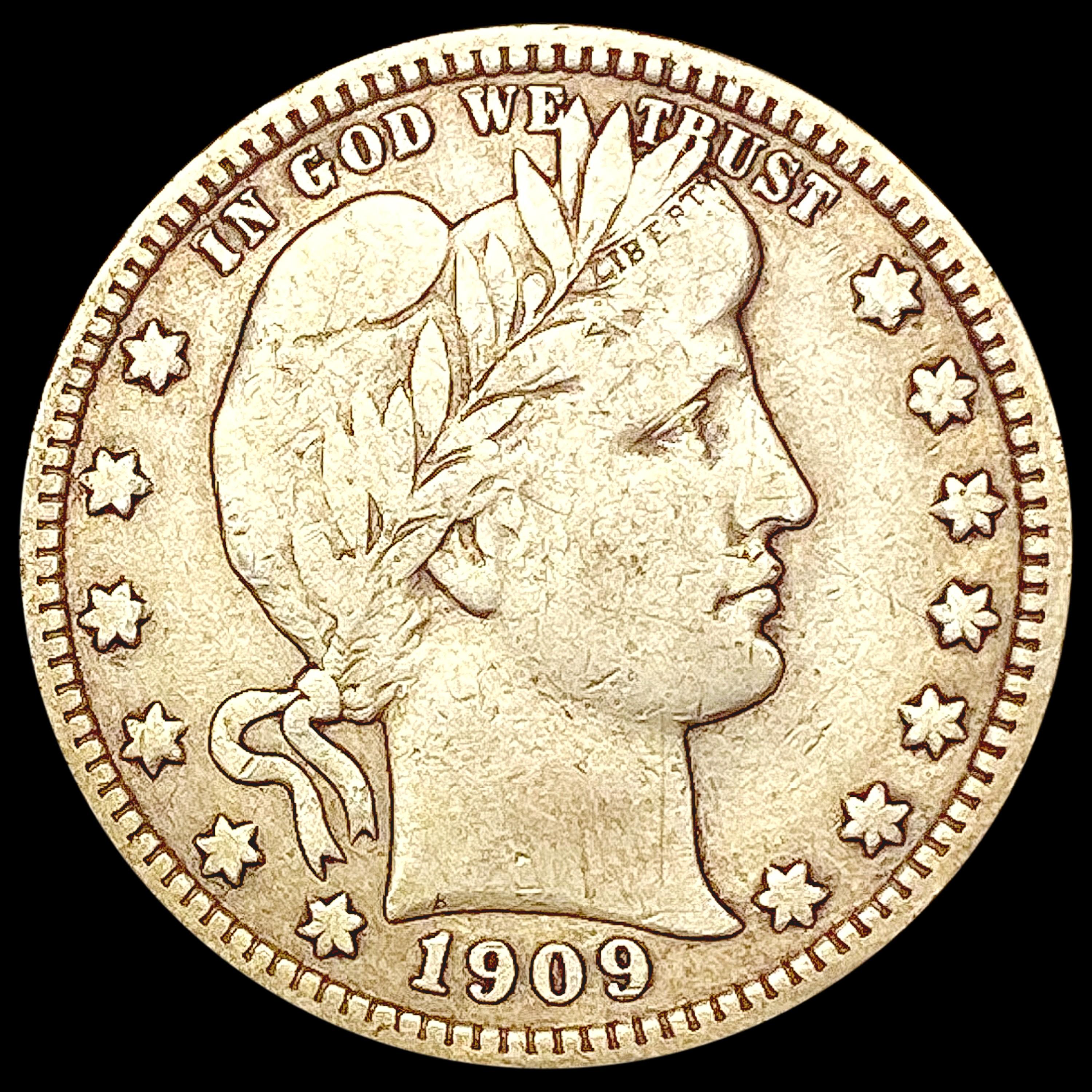 1909-S Barber Quarter NICELY CIRCULATED