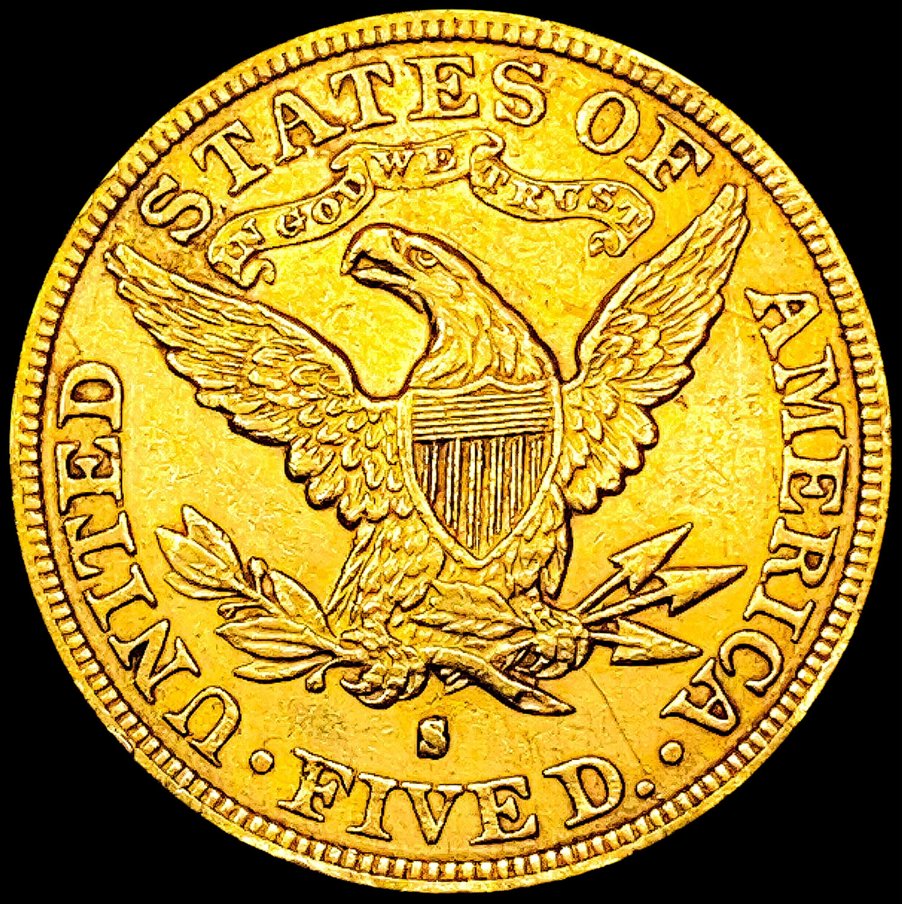 1895-S $5 Gold Half Eagle CHOICE AU