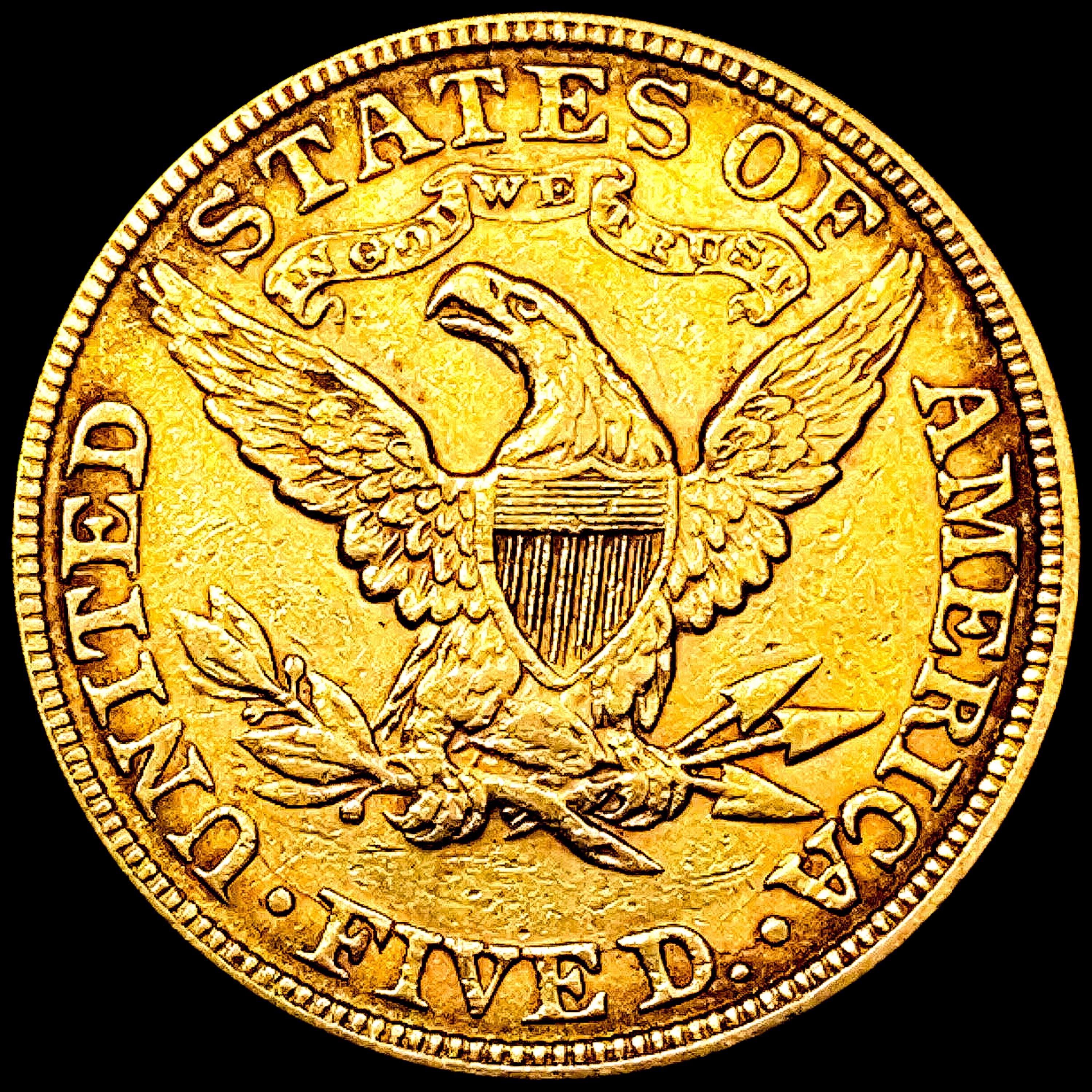 1882 $5 Gold Half Eagle CHOICE AU