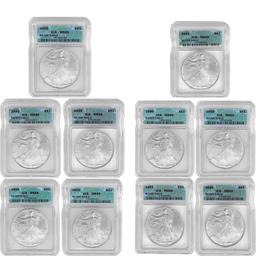 1987-2005 US Silver Eagles [20 Coins] ICG MS69