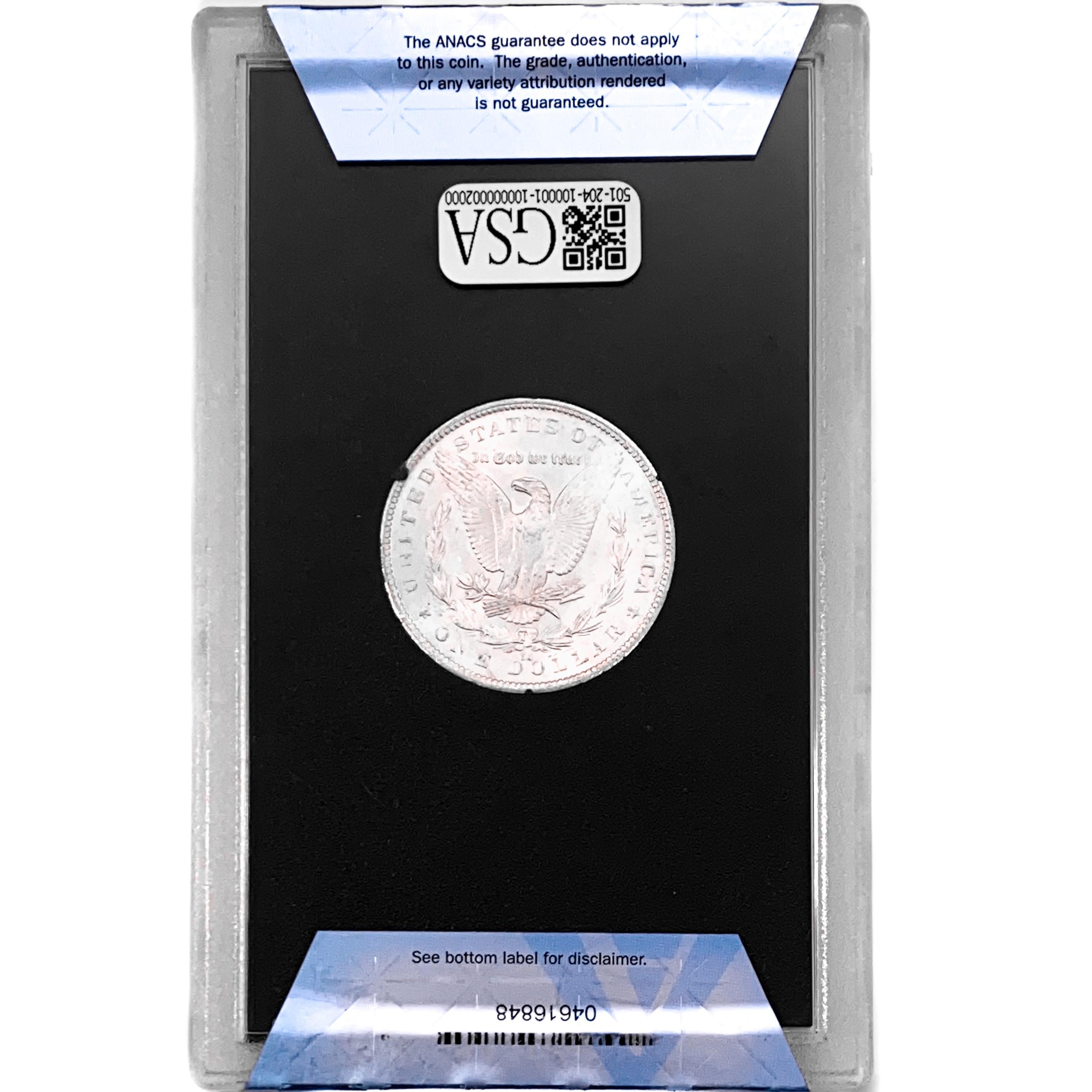 1882-CC Morgan Silver Dollar ANACS MS63 GSA
