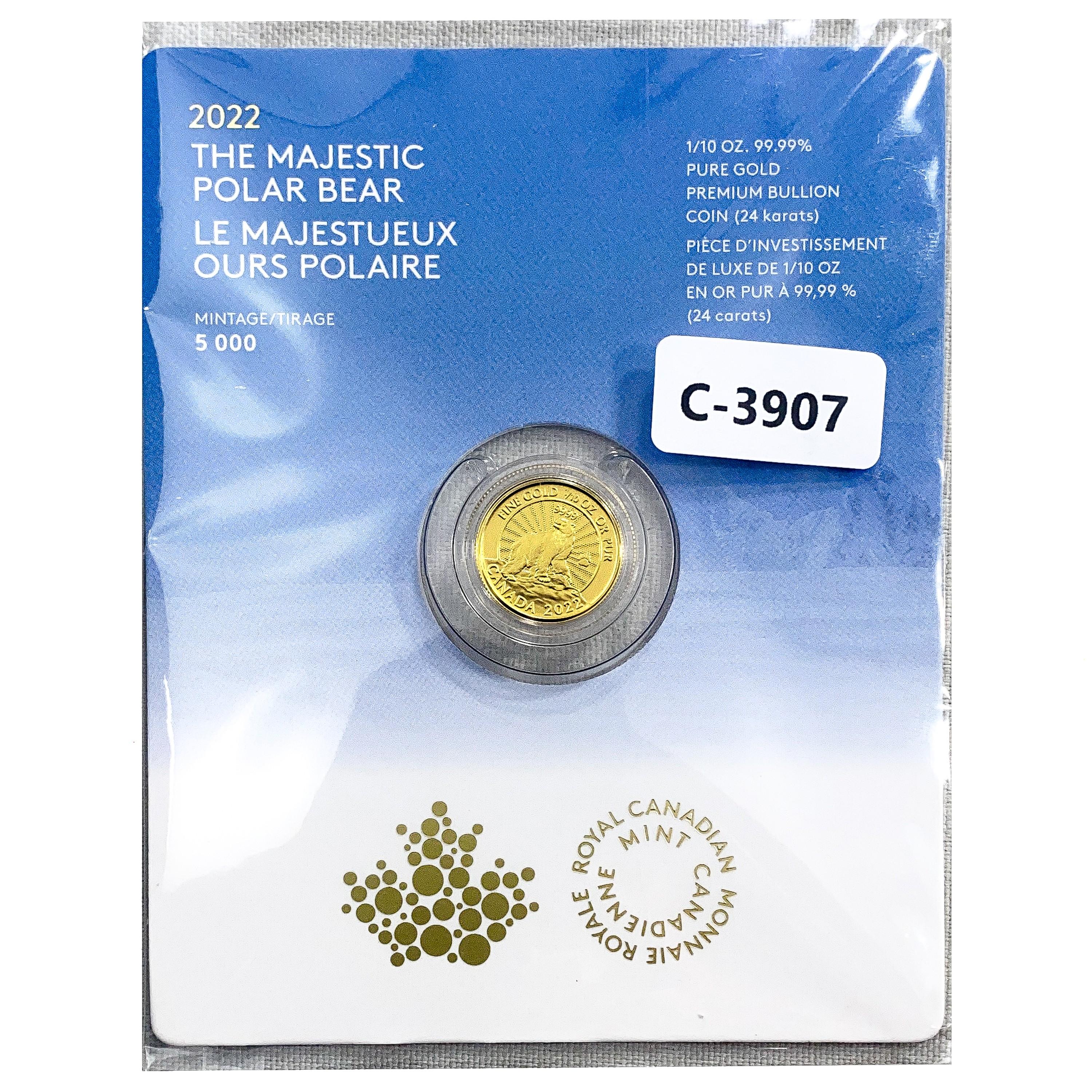 2022 Canada 1/10oz Gold $5 Superb GEM BU