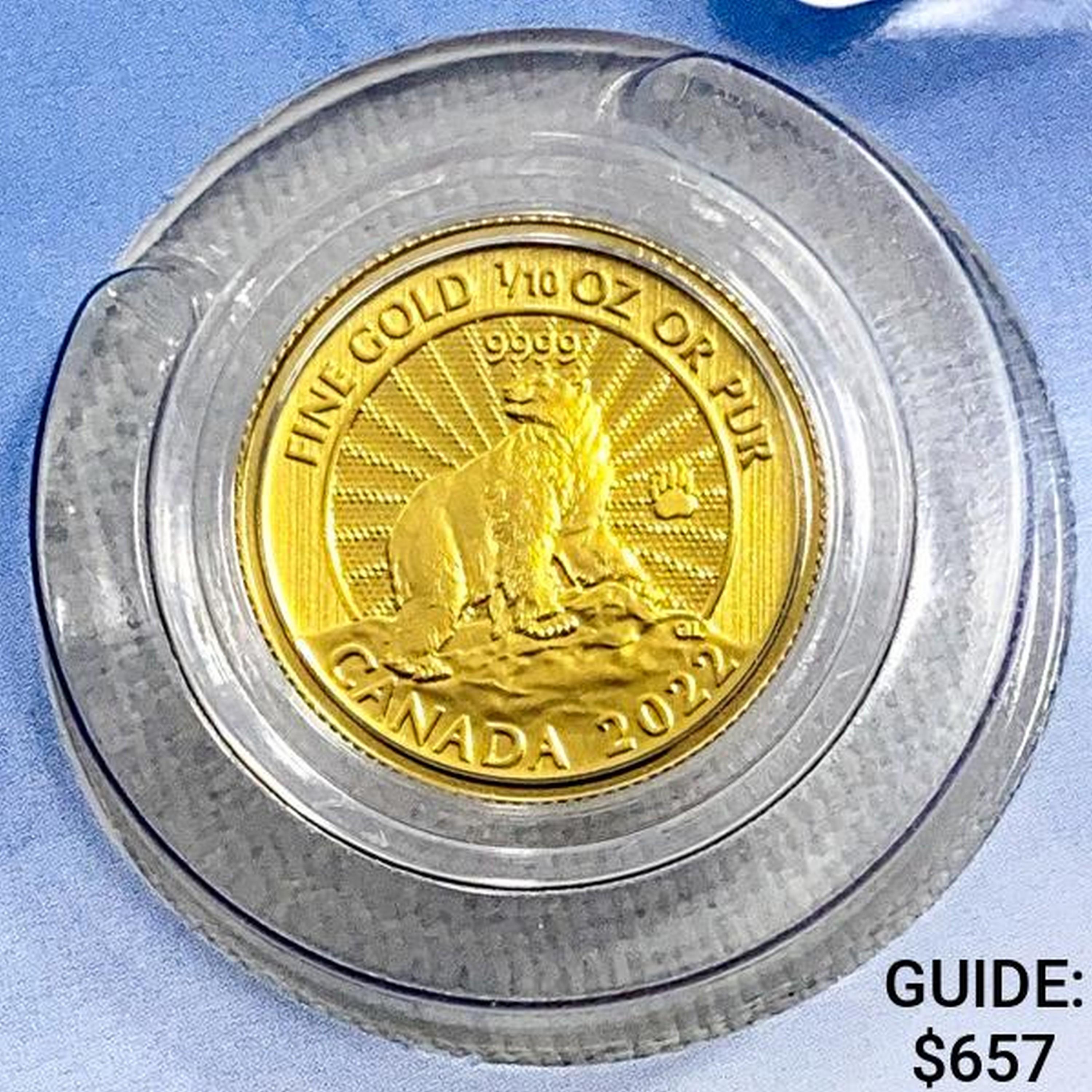 2022 Canada 1/10oz Gold $5 Superb GEM BU