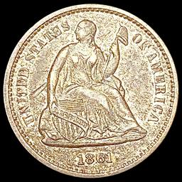 1861 Seated Liberty Half Dime CLOSELY UNCIRCULATED