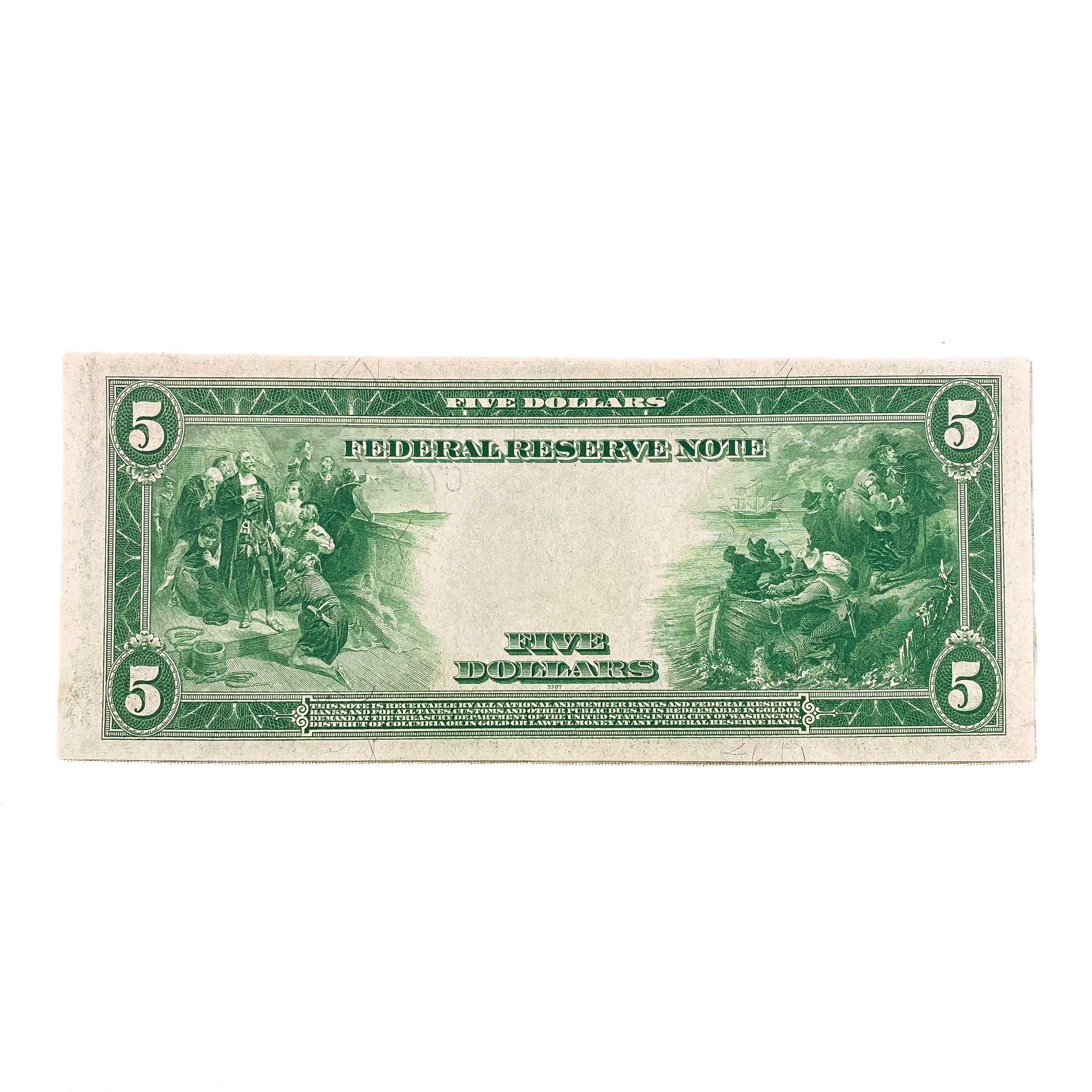1914 $5 FRN PHILADELPHIA, PA GEM UNC
