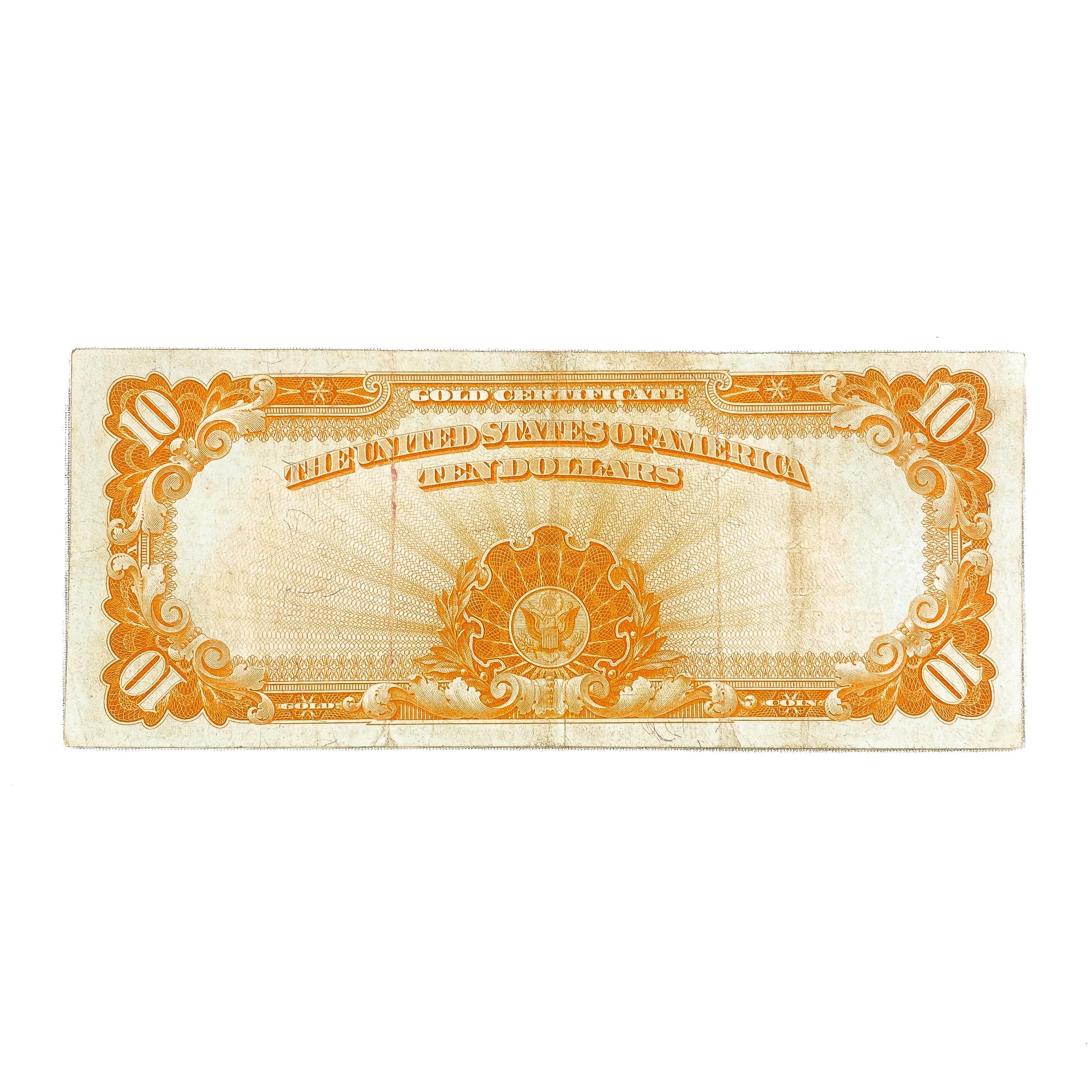1907 $10 GOLD CERTI. NOTE EF
