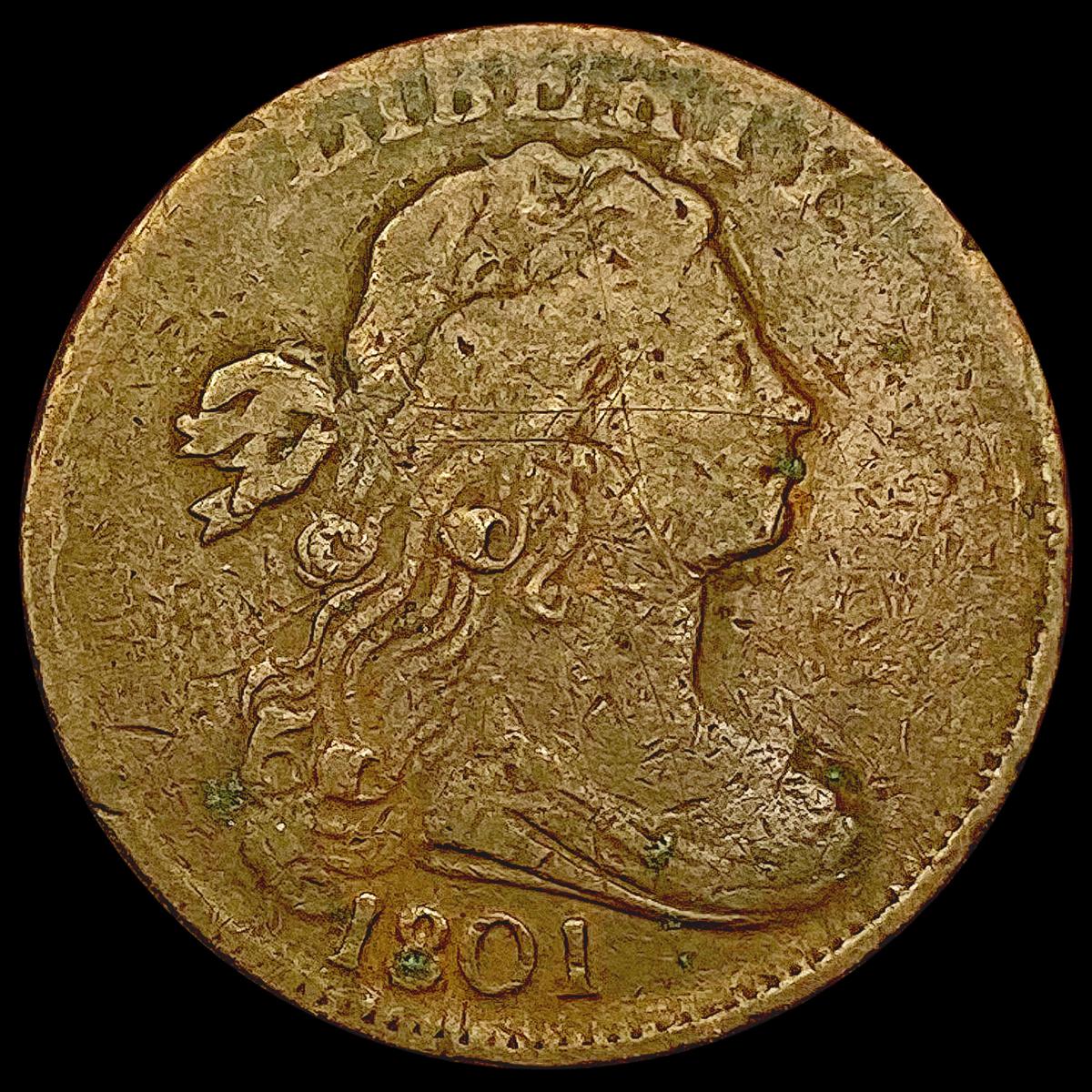 1801 Draped Bust Large Cent NICELY CIRCULATED