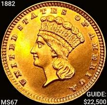 1882 Rare Gold Dollar SUPERB GEM BU