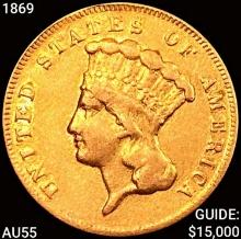 1869 $3 Gold Piece HIGH GRADE