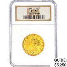 1844-O $10 Gold Eagle NGC XF40